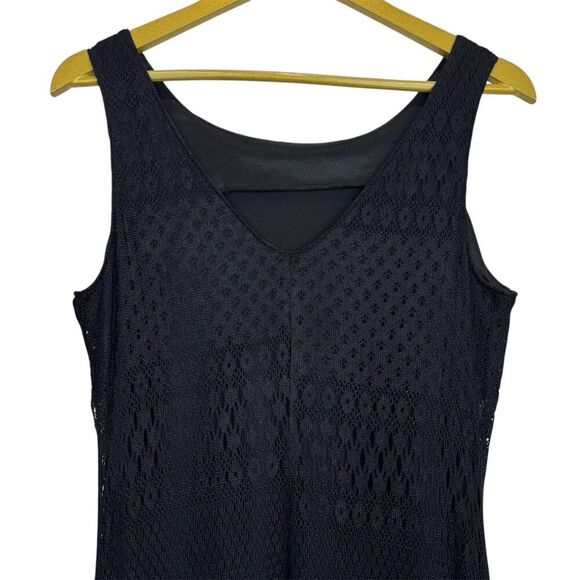 Vintage Y2K Crochet Knit Maxi Dress Size 9/10 Boho Whimsigoth Fairy Grunge Witch - Picture 5 of 8